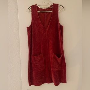 Marine Layer | Red Ribbed Stretch Jumper Dress Women’s Size M